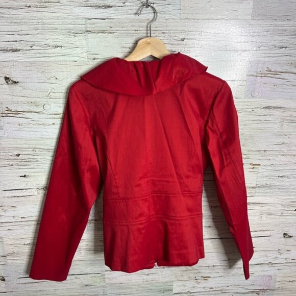 Samuel Dong Wrap Style Jacket top ruffle with Belt size medium - Picture 6 of 6